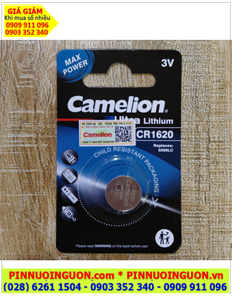 Camelion CR1620; Pin đồng xu 3v lithium Camelion CR1620 chính hãng /Loại Vỉ 1viên